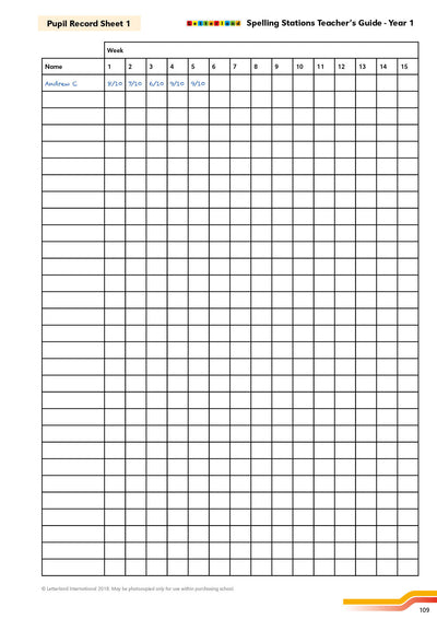 Spelling Stations 1 Teacher's Guide